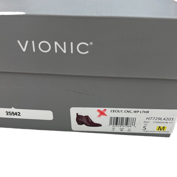 Vionic Cecily Cognac Waterproof Leather Ankle Booties Size 5M - Picture 12 of 15